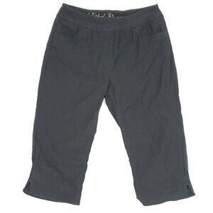 Ethyl Clothing Capri Pants Womens 8 Black Garden Pull On Stretch Elastic Waist